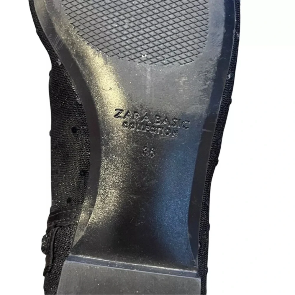 Zara Basic Black Mesh Polka Dot Pointed Toe Boots – EU 36 (Fits US 6–6.5) - Picture 8 of 10